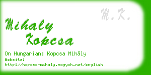 mihaly kopcsa business card