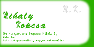 mihaly kopcsa business card